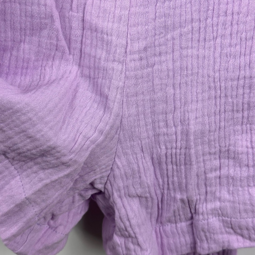 Women's Loose Fit Textured Romper w/ Tied Waist - Picture 2 of 8